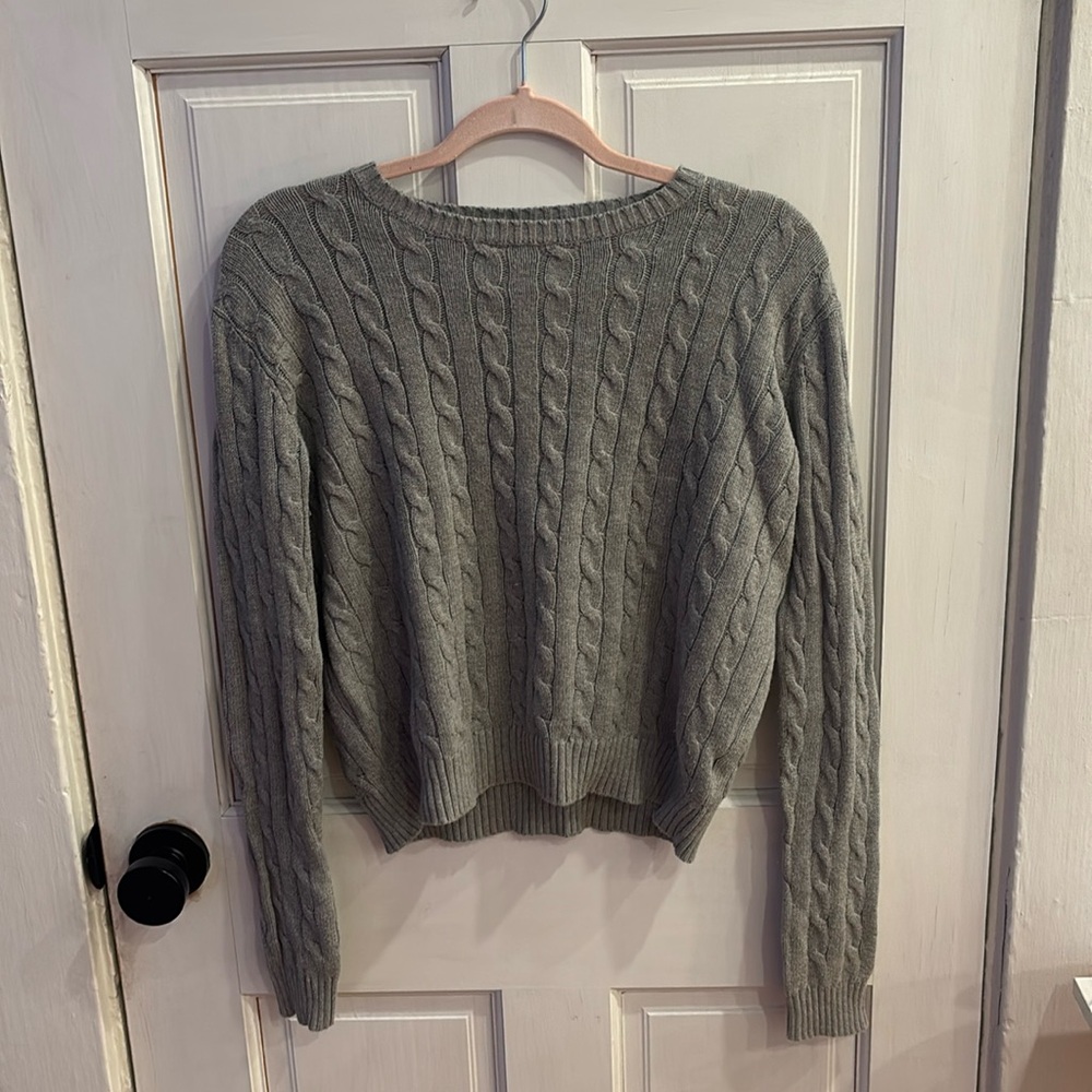 Brandy Melville Grey Cable Knit Sweater | One Size